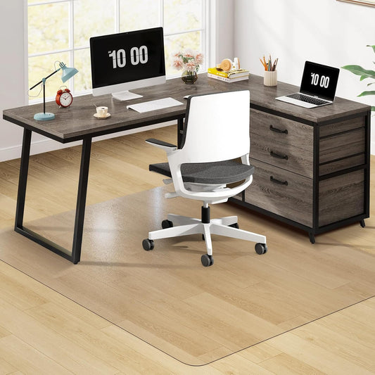 Clear Chair Mat, 60" x 50" Office Chair Mat for Hard Floors, Floor Protector Desk Mat for Gaming Chair, Vinyl Floor Mat for Home Office Kichen Living Room, Clear