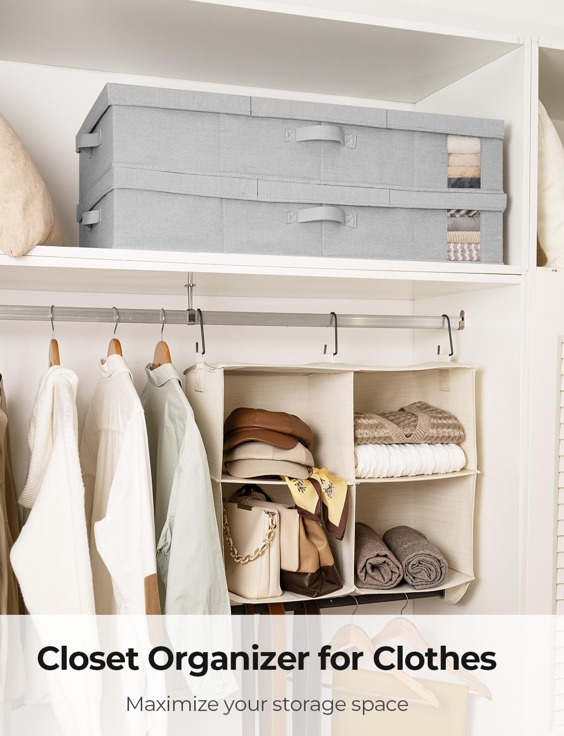 StorageWorks 2-Pack Large Under Bed Storage Bins with Lids, Underbed Storage Containers with Handles and Label Holder, Closet Organizer for Clothes, Blankets, Sweater