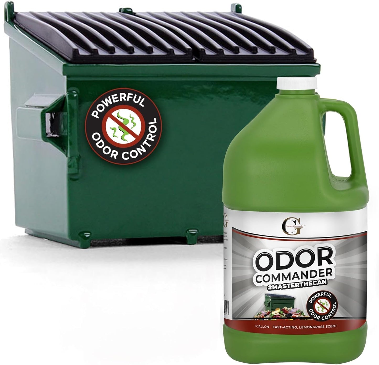 Garbage Commander Odor Commander, Odor Control Spray Bottle, 1 Gallon Refill, Lemongrass Scent - Proudly Made in Canada