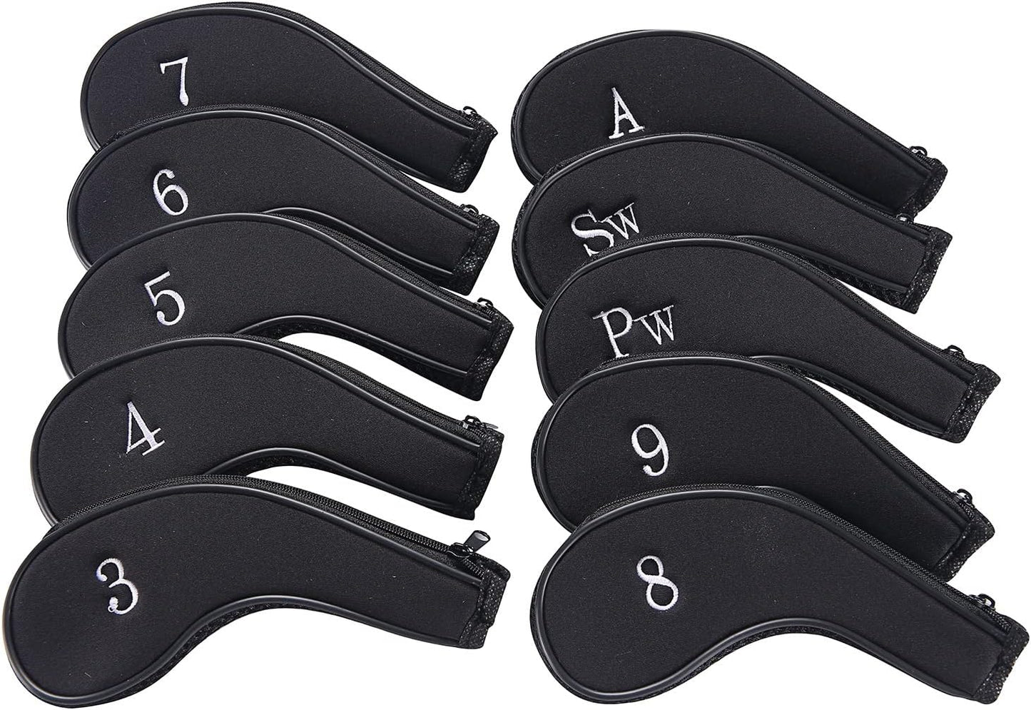 Sword &Shield sports Neoprene Zipper Golf Club Iron Head Covers Iron Covers 10pcs/Set