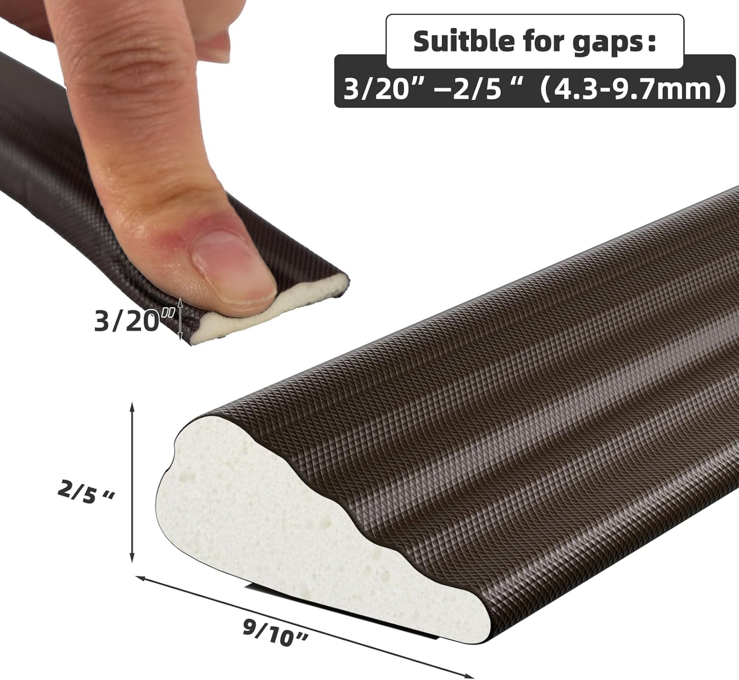 3 Pack*16.4 Ft Weather Stripping Seal Strip for Doors,Soundproofing Window Insulation Draft Stopper for Winter, Selfadhesive Foam Weather Strip for Door Frame,Door Gap Filler Noise Blocker(Brown)