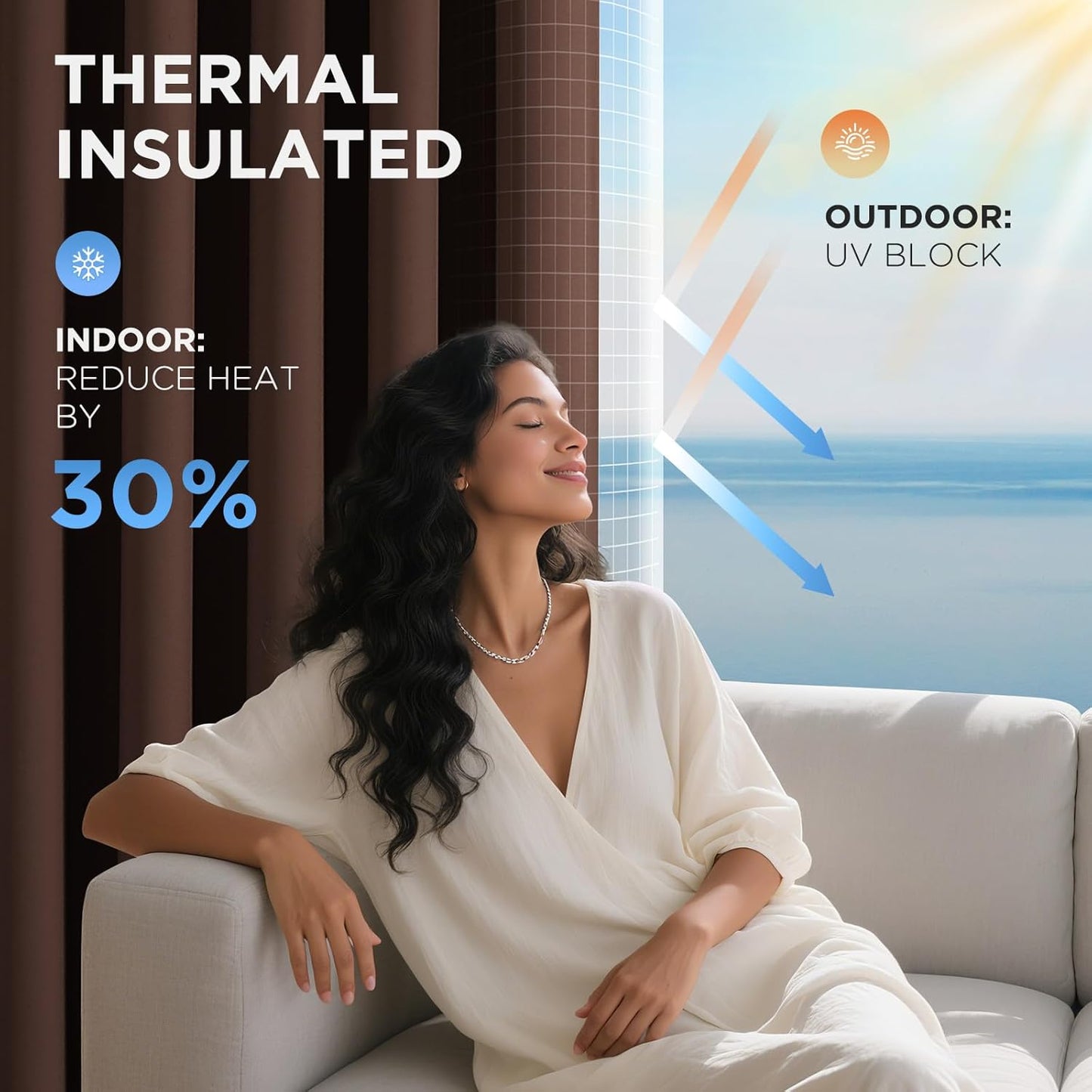 Joydeco Blackout Door Curtain for Doorway Privacy 78 Inches Long, Grommet Closet Curtain for Open Closet, Room Divider for Bedroom Living Room (Chocolate, 40Wx78L, 1 Panel)