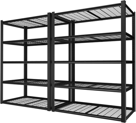 ROOMTEC 48" W Garage Shelving Heavy Duty,2800LBS Storage Shelves,5-Tier Adjustable Metal Shelving Utility Shelf Rack Garage Storage Organize for Storage Industrial, Warehouse, Basement
