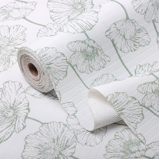 Shelf Liner for Kitchen Cabinets Non Adhesive Kitchen Drawer Liner,Non-Slip Lotus Cabinet Liner Shelf Paper,Pantry Shelf Liners for Cabinets Dresser Cupboard Liner Decorative 23.6In x 10FT