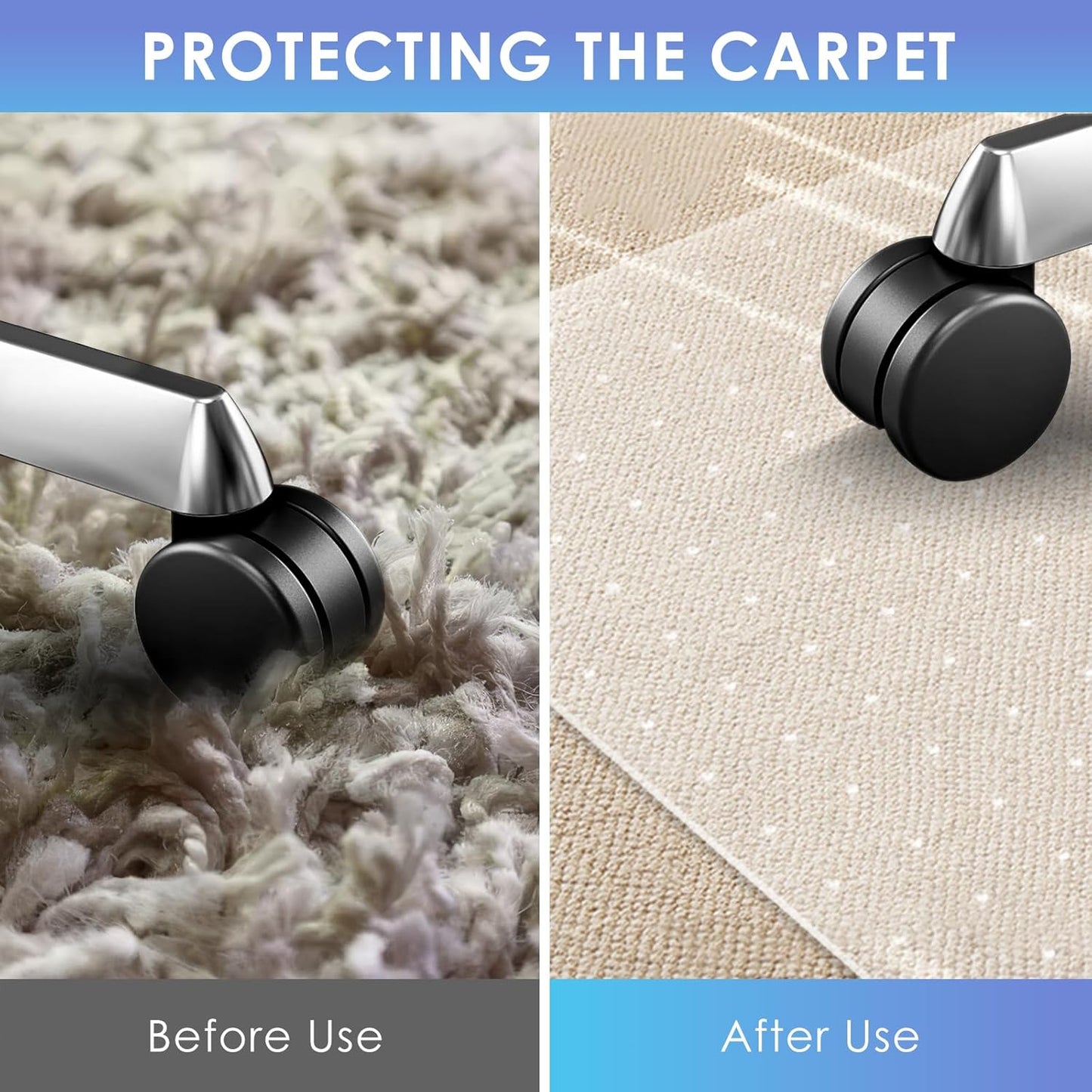 Vicwe Large Office Chair Mat for Carpeted Floors，63"X51" Rectangle Desk Chair Mats with Studs for Low and No Pile Carpeted Floors, Easy Glide Computer Desk Chair Mat for Home & Offices