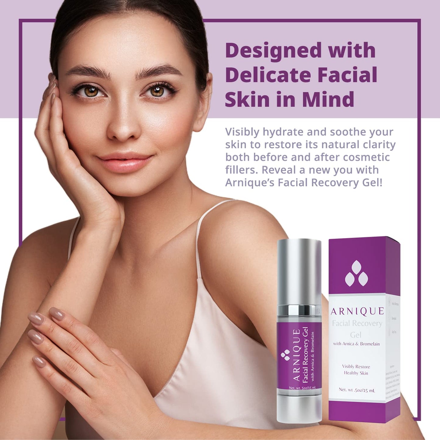 Arnica Gel for Face - Facial Recovery Aftercare for Fillers & Cosmetic Injection Treatments, Arnica Montana and Bromelain for Bruising and Swelling After Surgery Skin