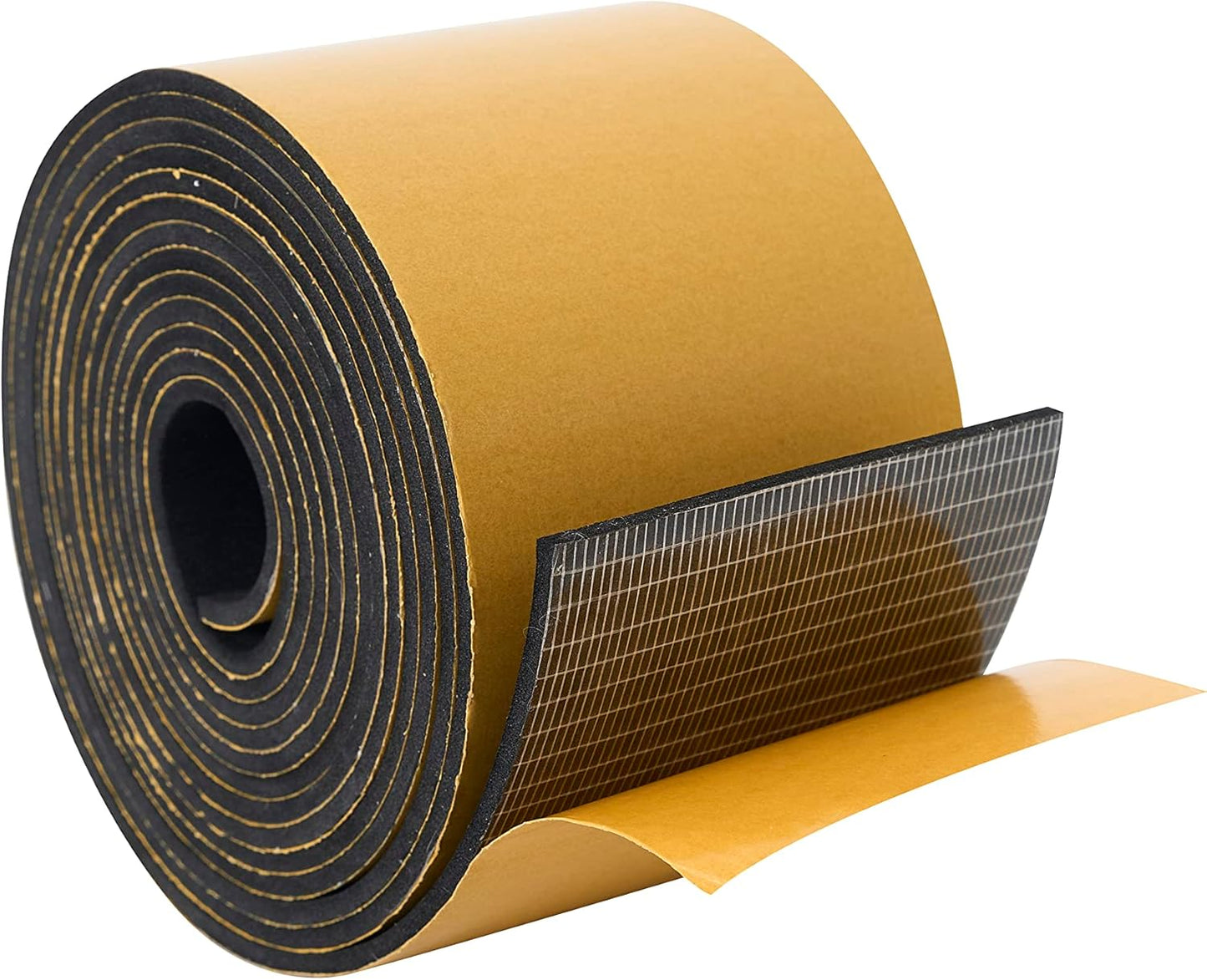 High Density Foam Weather Stripping Door Seal Strip Insulation Tape Roll for Insulating Door Frame, Window, Air Conditioner | Self Adhesive Sealing Weatherstrip (3 in x 1/8 in x 10 Ft, Black)