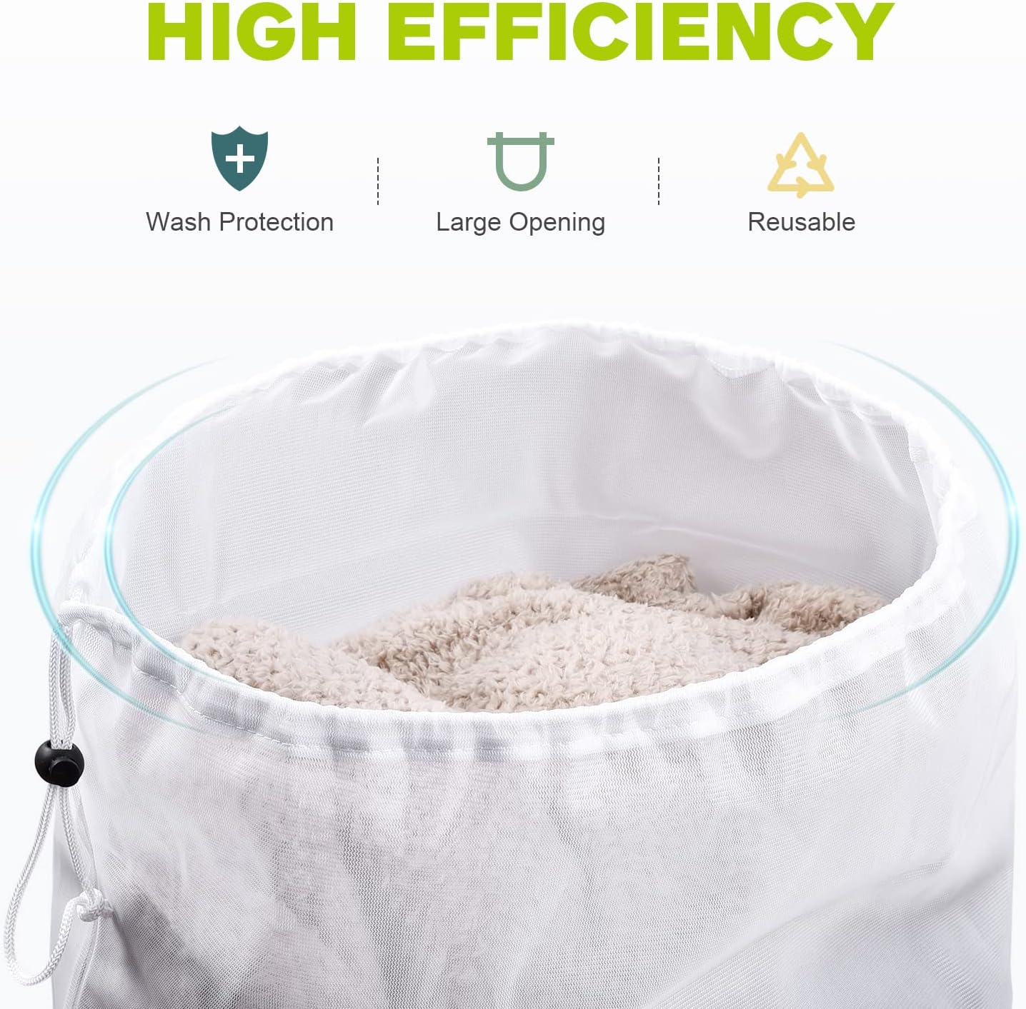 OTraki 2 Pack Mesh Laundry Bag, 20x24 Inch Heavy Duty Laundry Fine Mesh Bags Dirty Clothes Drawstring Laundry Wash Bag Delicates Net Storage Travel Bag Machine Washable for College Home Dorm White