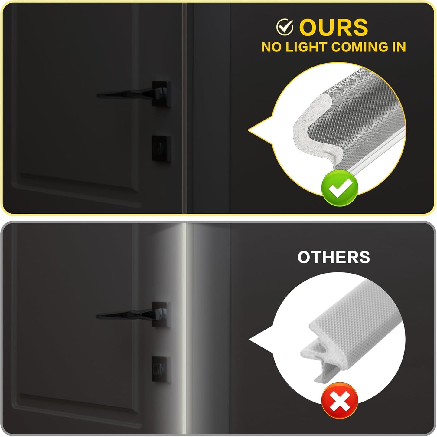 Weather Stripping Door Seal Strip Soundproof Q Foam Tape, Exterior Door Insulation Strip for Large Gap, Easy to Install(Grey, 26FT)