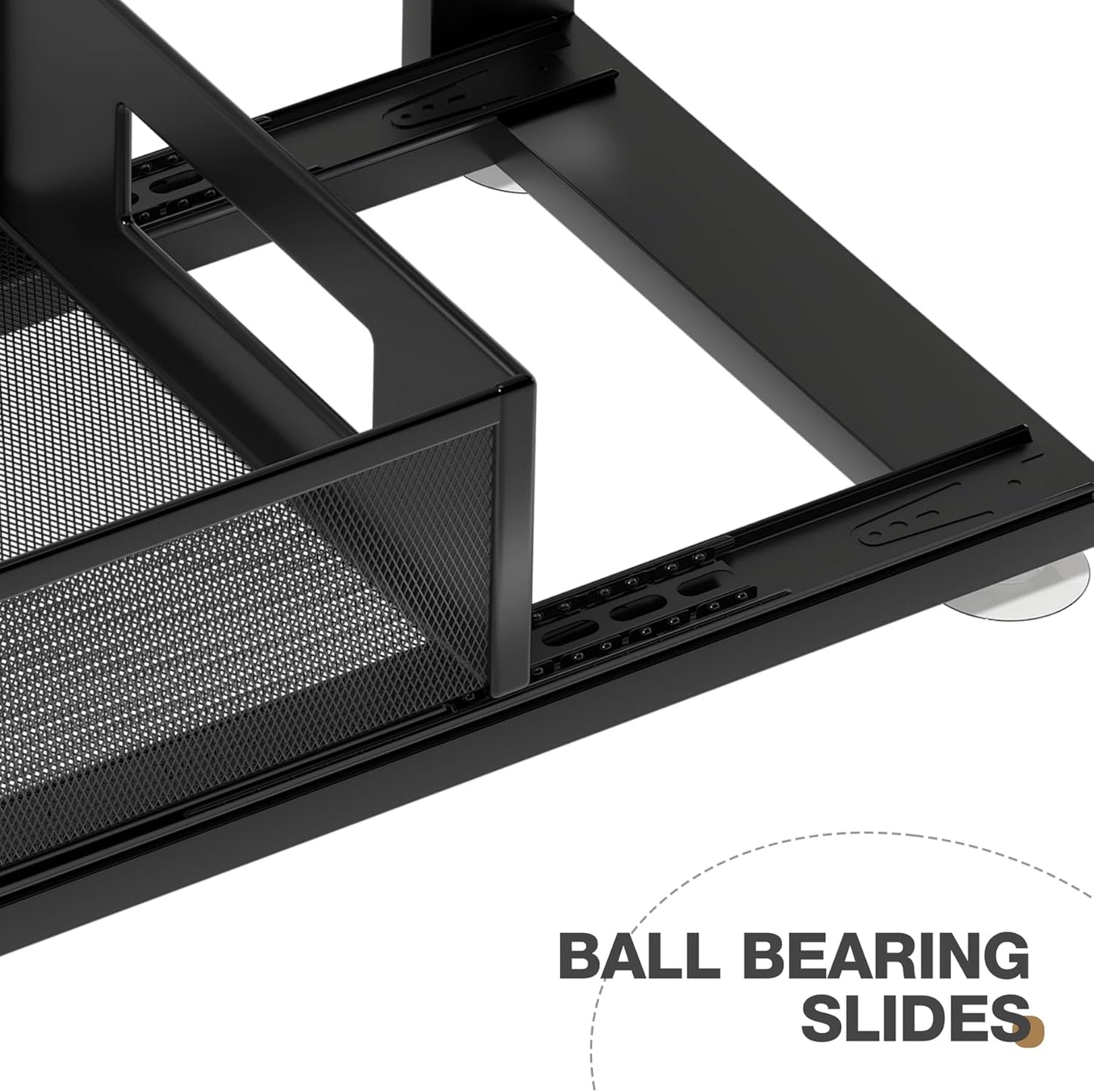 2 Pack 21.3IN-Depth Under Sink Organizer with Next-Gen Ball-Bearing Slides,2-Tier Pull Out Cabinet Storage,Height Adjustable Drawer Shelf for Bathroom,Kitchen,Laundry,Cabinet,Pantry-Black