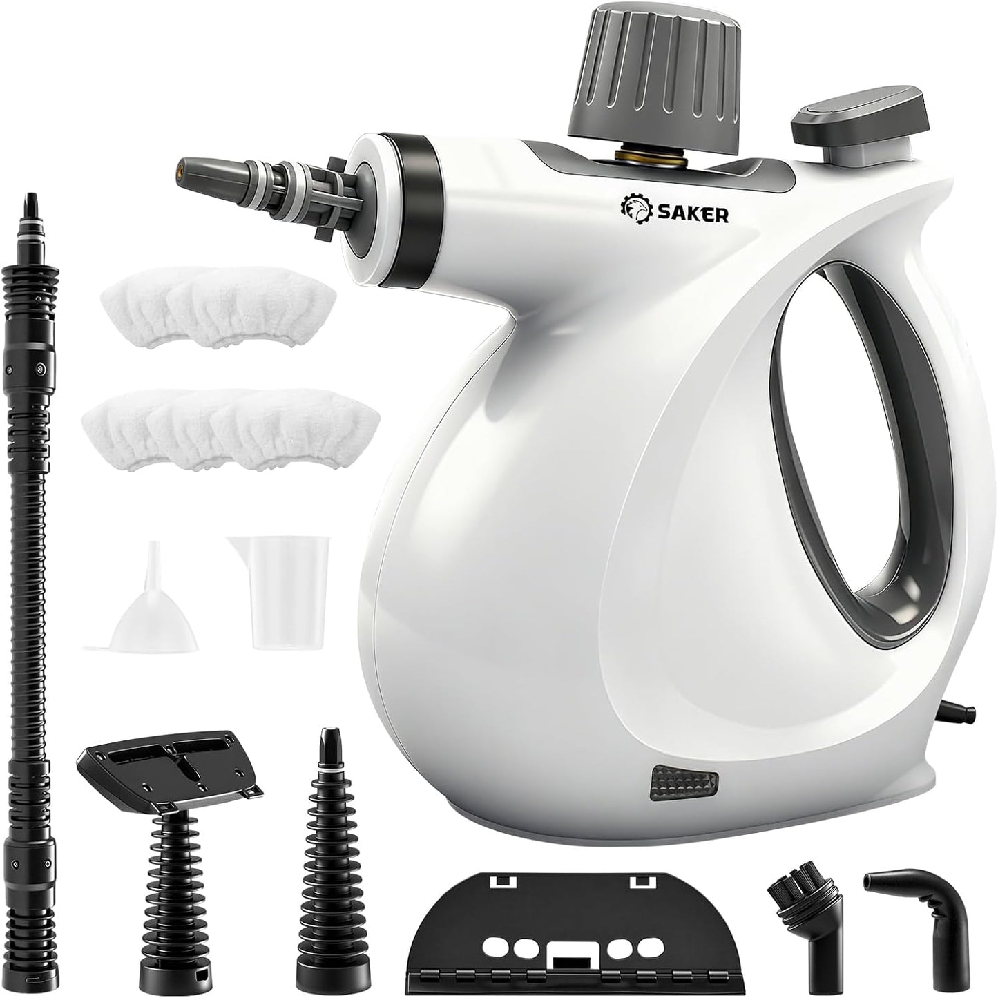 Saker Handheld Steam Cleaner New,Portable Steam Cleaner for Home,1050W Steam Cleaner,5 Fiber Cloths for Quick Heating & Deep Cleaning of Floors, Cars, and Kitchen