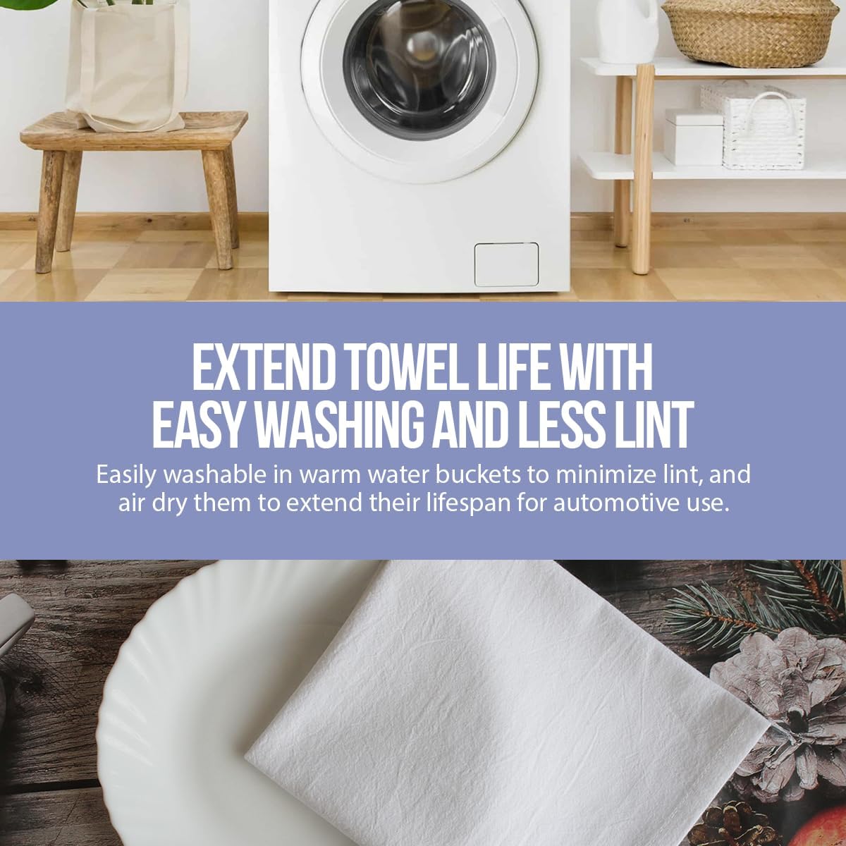 Flour Sack Towels| Tea Towel for Crafts| Kitchen Dish Cotton Blank Towel for Embroidery|Baking Bread Proofing Linen Cover| Thick Absorbent Quick Dry| 7 Pack 33"X38" White