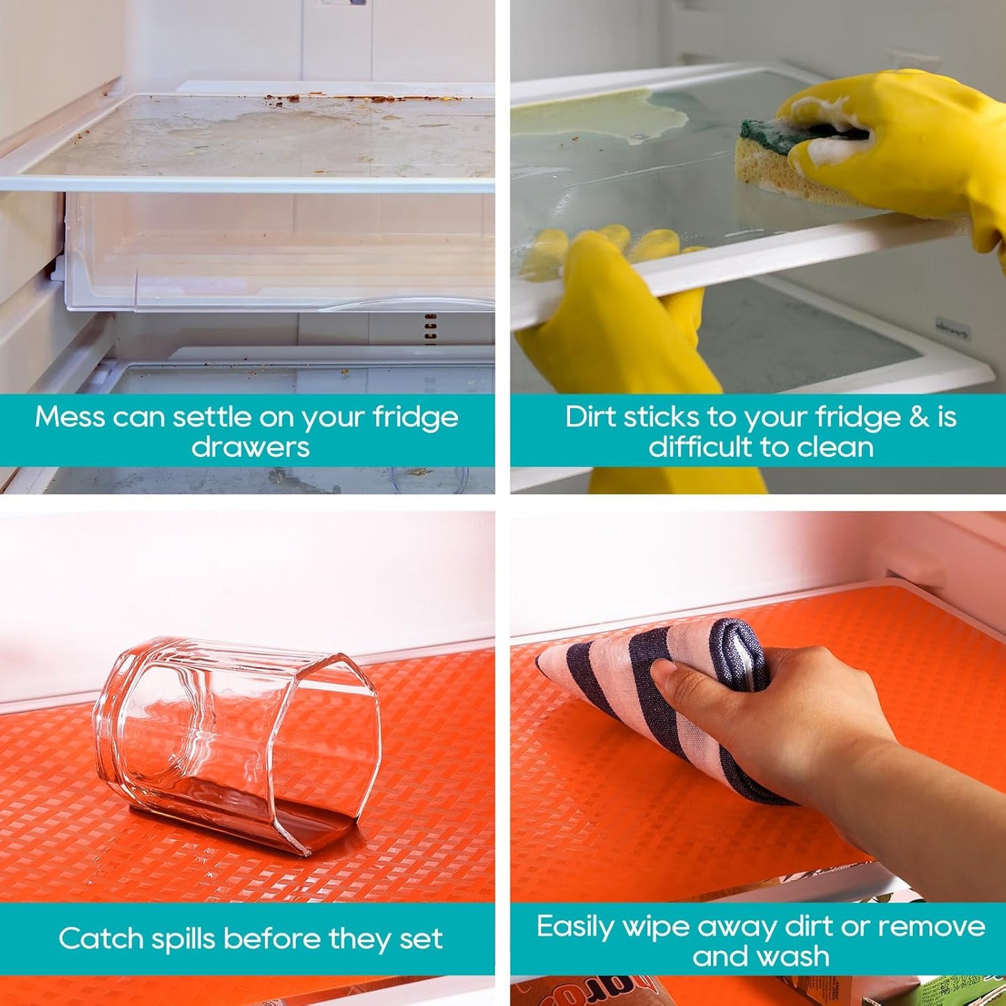 Red Fridge Liners Shelf Liner for Kitchen Cabinets Refrigerator Liners Waterproof & Oil-Proof Kitchen Cupboard Liner Non Adhesive Drawer Mats EVA Material for Shelves 11.8 x 236.2 Inches