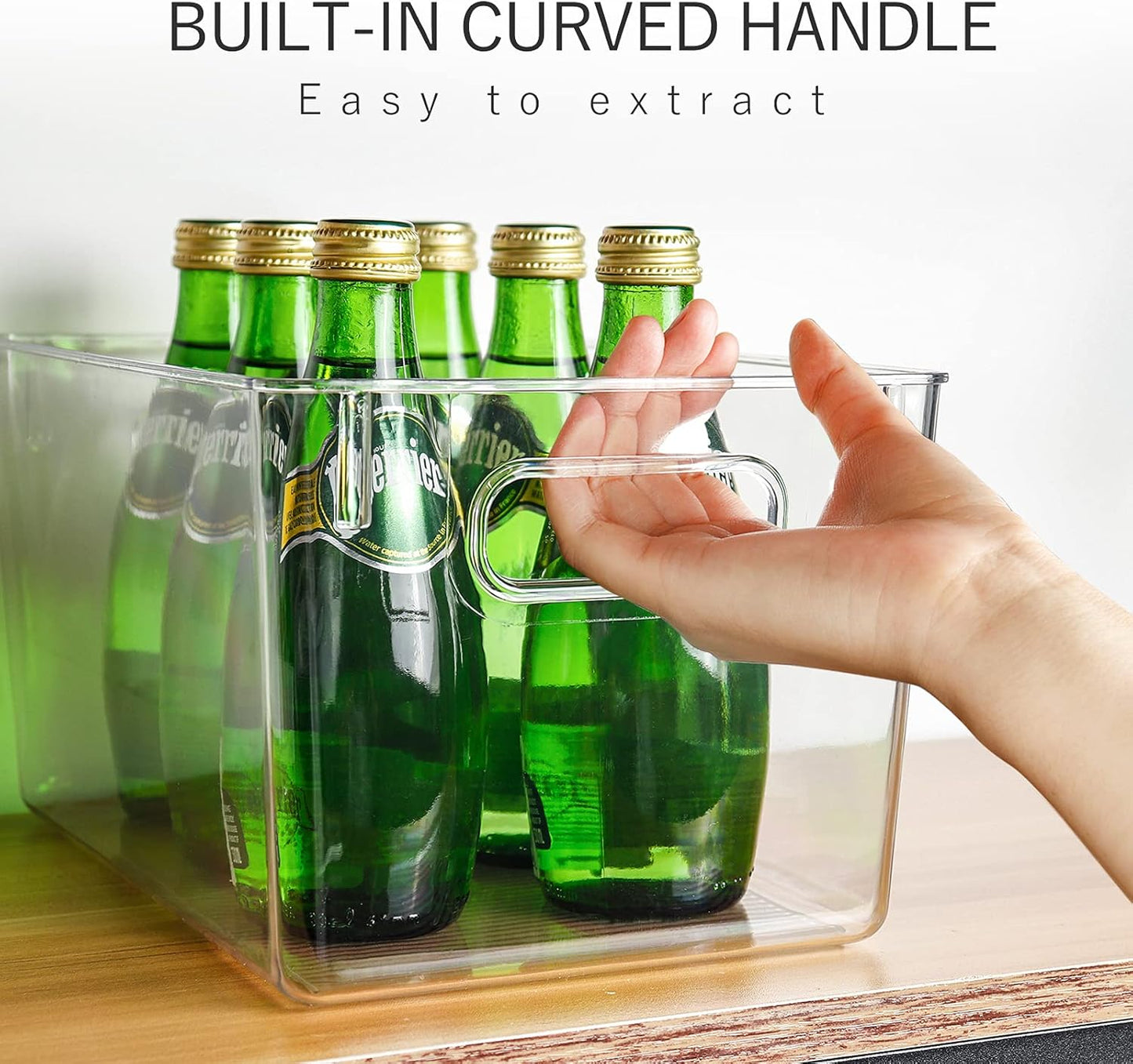 Set Of 8 Clear Pantry Organizers Bin, 4 Large and 4 Small Stackable Organizing Bins for Pantry, Kitchen and Cabinet Organizer