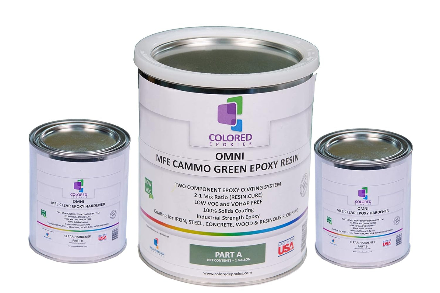 Colored Epoxies Cammo Green Epoxy Resin for Bar Tops, Table Tops, Wood, Concrete, Epoxy Art & Craft 1.5 Gallon