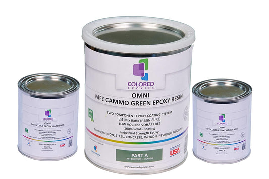 Colored Epoxies Cammo Green Epoxy Resin for Bar Tops, Table Tops, Wood, Concrete, Epoxy Art & Craft 1.5 Gallon