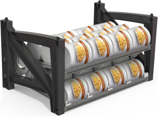 Shelf Reliance Cansolidator Max Small - 1-Pack Can Organizer for Pantry, Stackable Soda Can Storage for Kitchen, Holds 60 Large Cans of Food or Soda