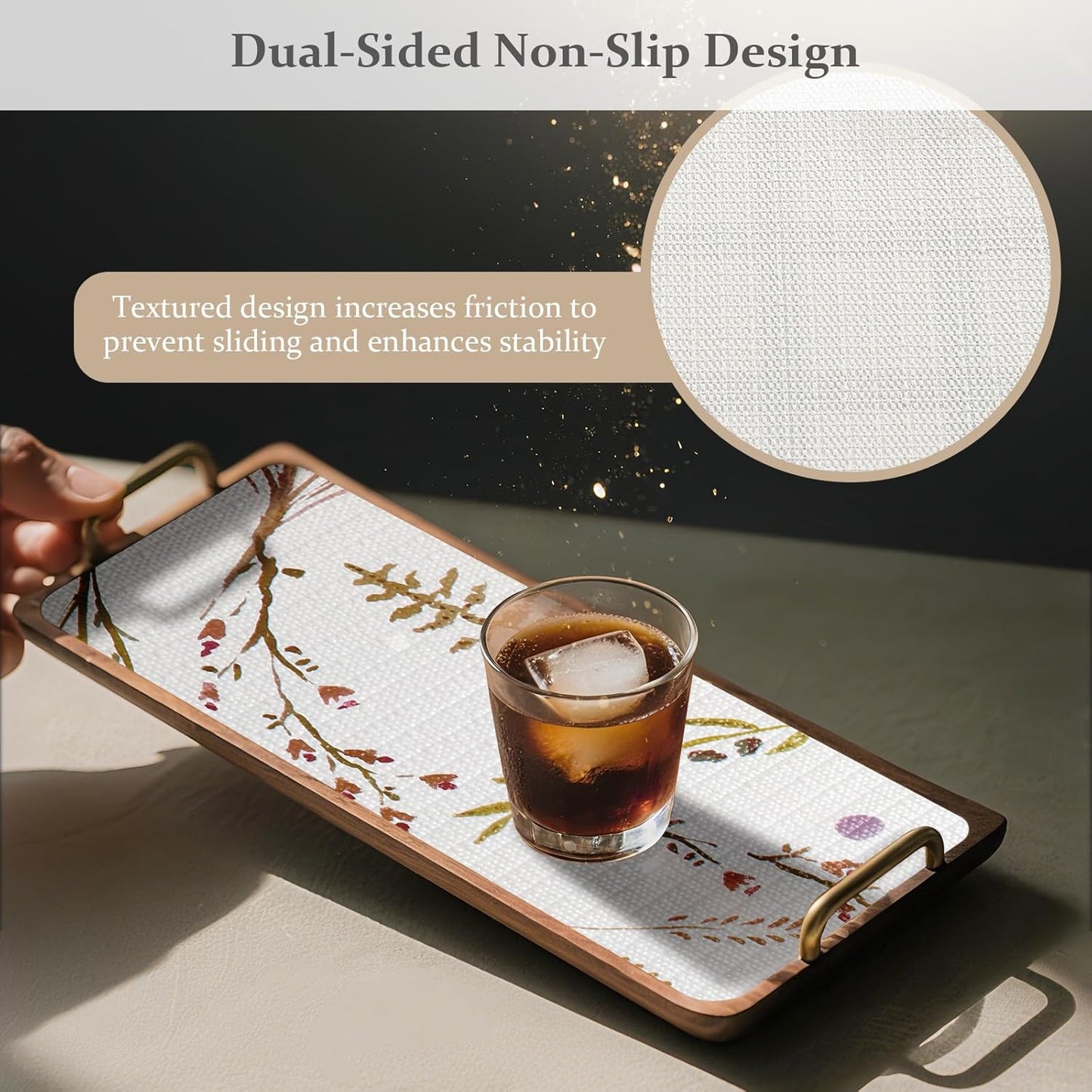 FINNEZ Shelf and Drawer Liner 12in x 10FT with Cutting Tool, Non Slip Non Adhesive Drawer Liners for Kitchen Cabinets, Waterproof Floral Cabinet Liner for Shelves, Refrigerator