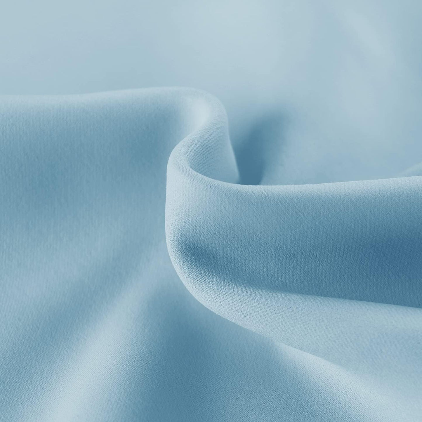 DWCN French Door Curtains – Rod Pocket Thermal Blackout Curtain for Doors with Glass Window, Kitchen and Patio Doors for Privacy, 25 X 72 Inches Long, 1 Curtain Panel with Tieback, Light Blue