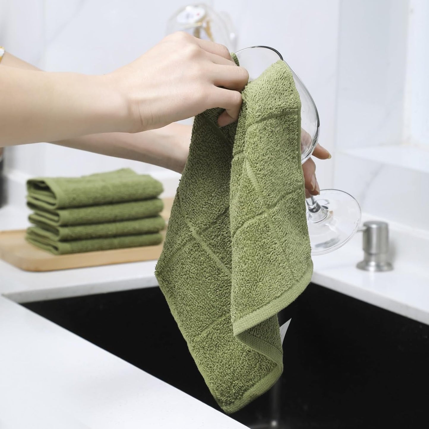 Glynniss Kitchen Dish Cloths Highly Absorbent Dish Rags 100% Cotton Wash Cloths for Washing Dishes (Rust, 24)