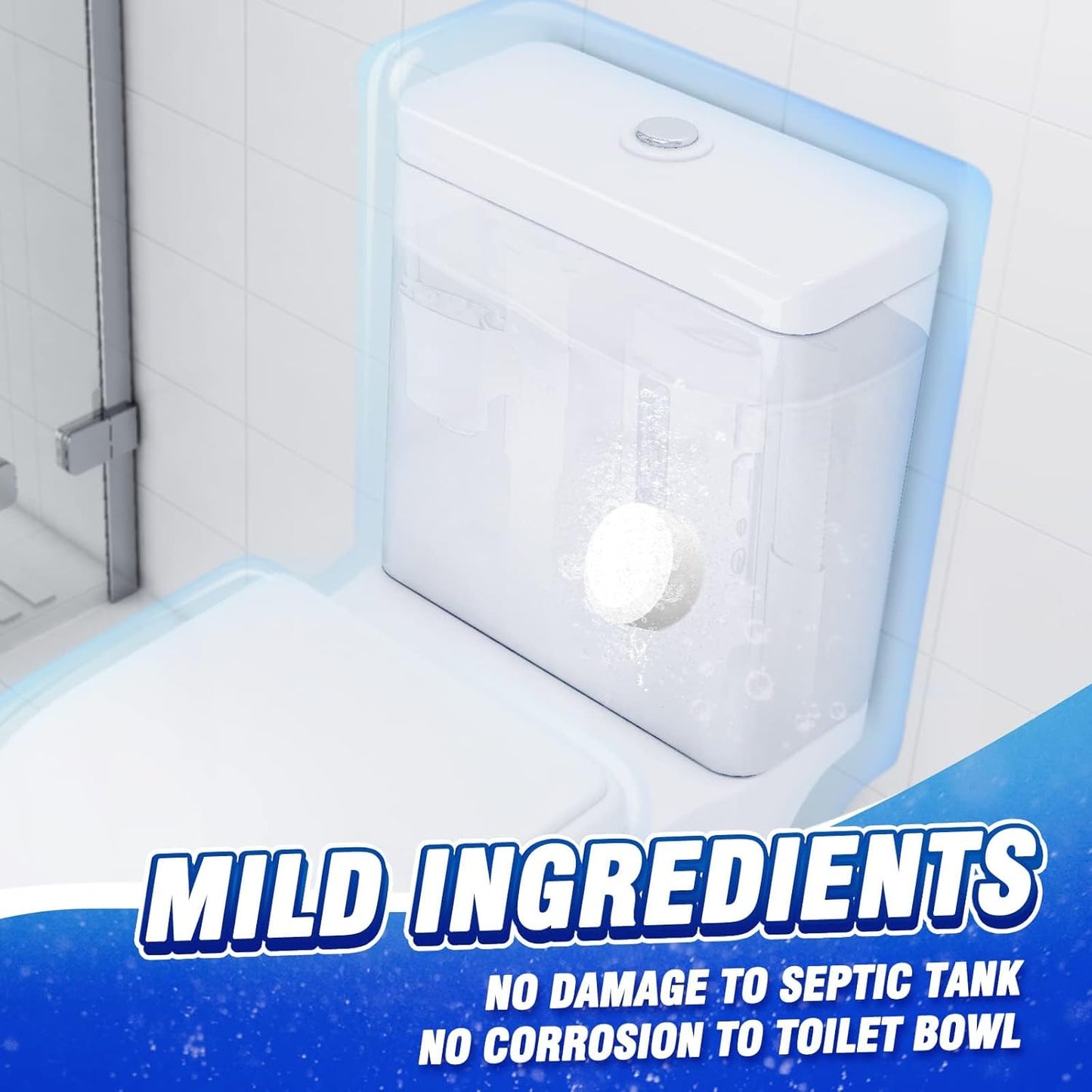 Vacplus Toilet Bowl Cleaners - 6 PACK, Household Toilet Cleaner, Automatic Toilet Bowl Cleaners with Bleach, Sustained-Release Toilet Tank Cleaners for Deodorizing and Descaling, 1.76 Ounces Each