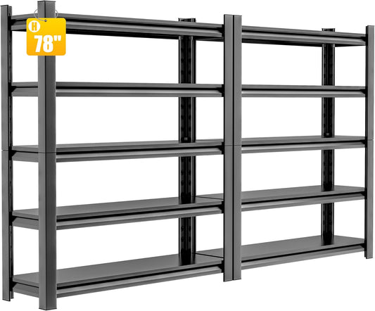 78" H 47.2" Wide 2Pieces Garage Shelving,Thickened Heavy Duty Metal Shelving Adjustable Shelves,Garage Storage Shelves,Shelving Rack Industrial Shelving Tool Shelf for Basement Metro