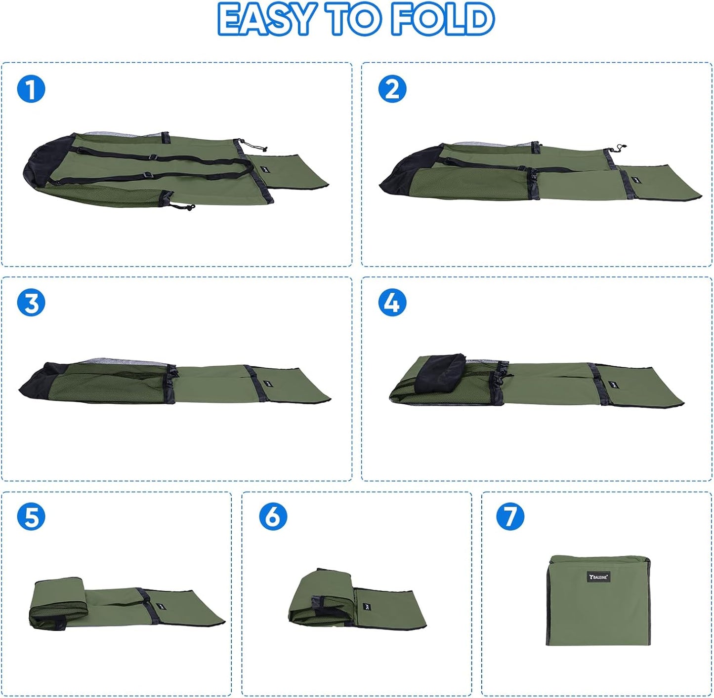 BALEINE 150L Laundry Bag Backpack, 900D Oxford Fabric Large Travel Laundry Bags with Shoulder Straps and 2 Mesh Pockets for College Dorm, Apartment, Laundromat (Green, 150L)