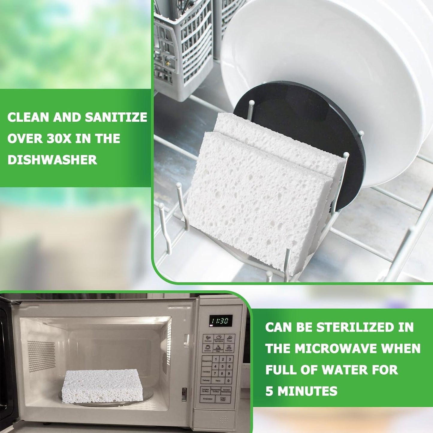 12 Pack Dishwashing Sponges Natural Cellulose Sponges Plant Based Resilient and Reusable Soft Dish Sponges for Washing Dishes DIY Craft Sponge for Fun