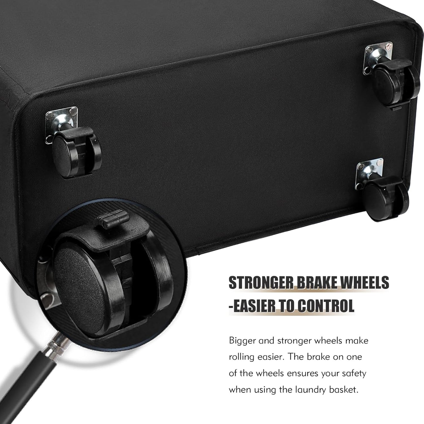 DOKEHOM 25-Inches Slim Laundry Basket on Wheels, Collapsible Rolling Laundry Hamper, Foldable Narrow Corner Clothes Storage Bins (Black)