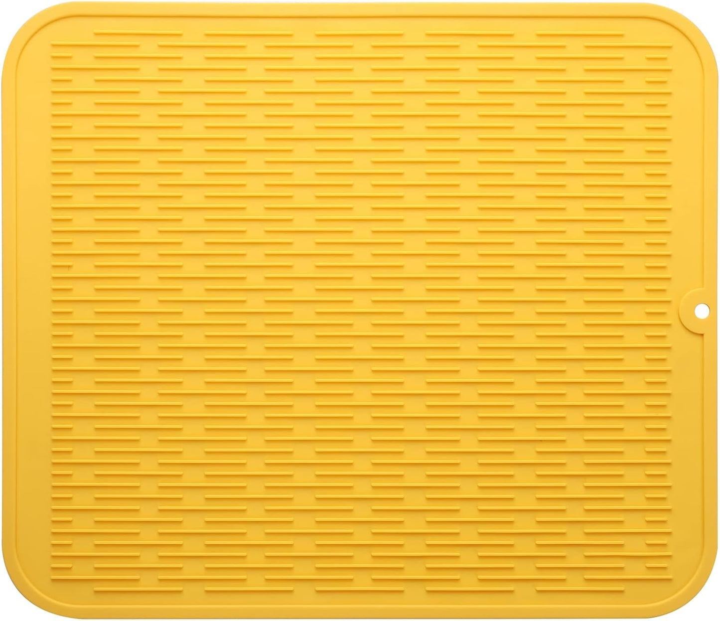 Silicone Dish Drying Mat for Multiple Usage,Easy clean,Eco-friendly,Heat-resistant Silicone Mat for Kitchen Counter or Sink,Refrigerator or Drawer Liner Yellow 2XL 24 inches x 18 inches
