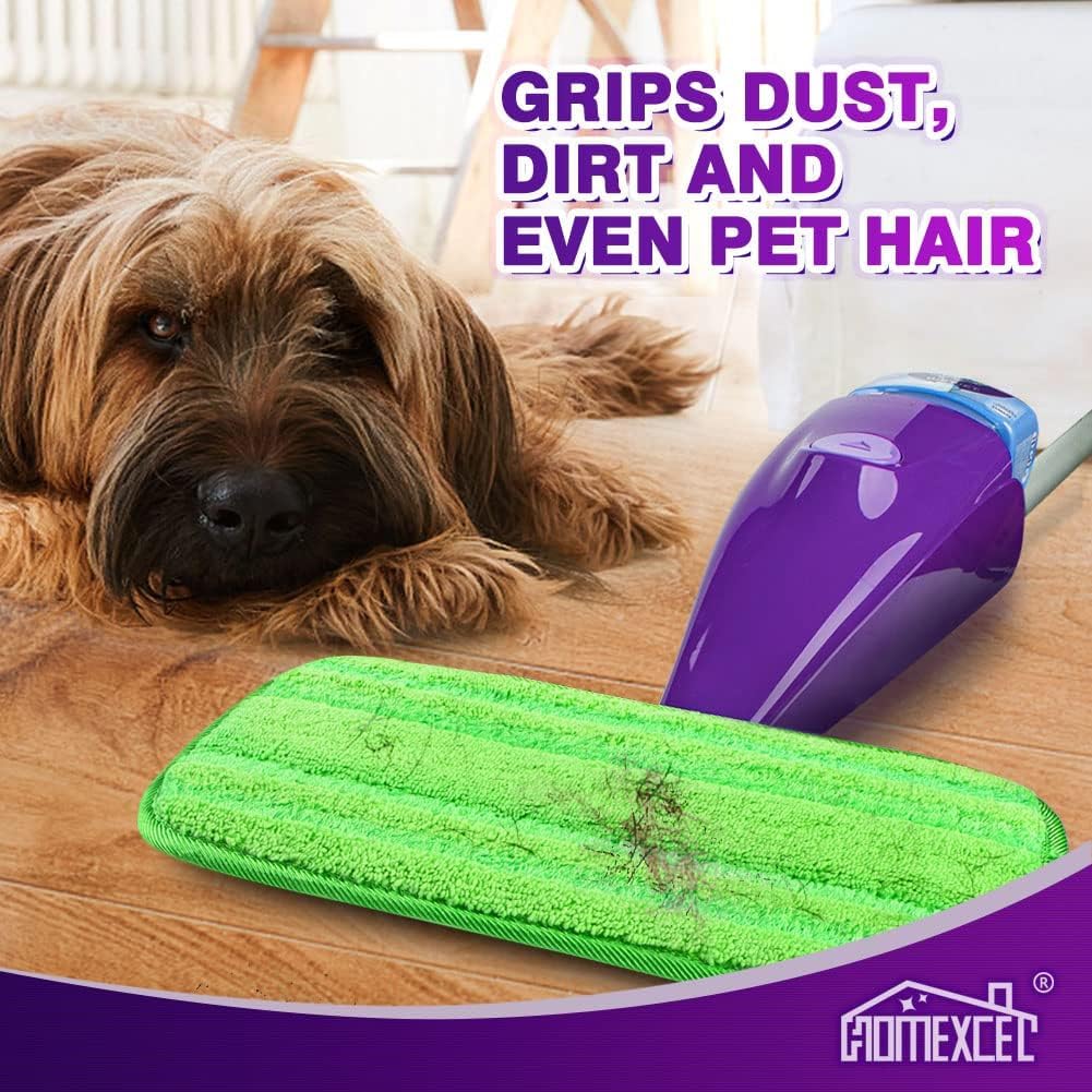 HOMEXCEL Microfiber Mop Pads Compatible with Swiffer Wet Jet, Reusable Machine Washable Swiffer WetJet Pad Refills, Mop Head Replacements for Multi Surface Wet & Dry Cleaning, Pack of 8