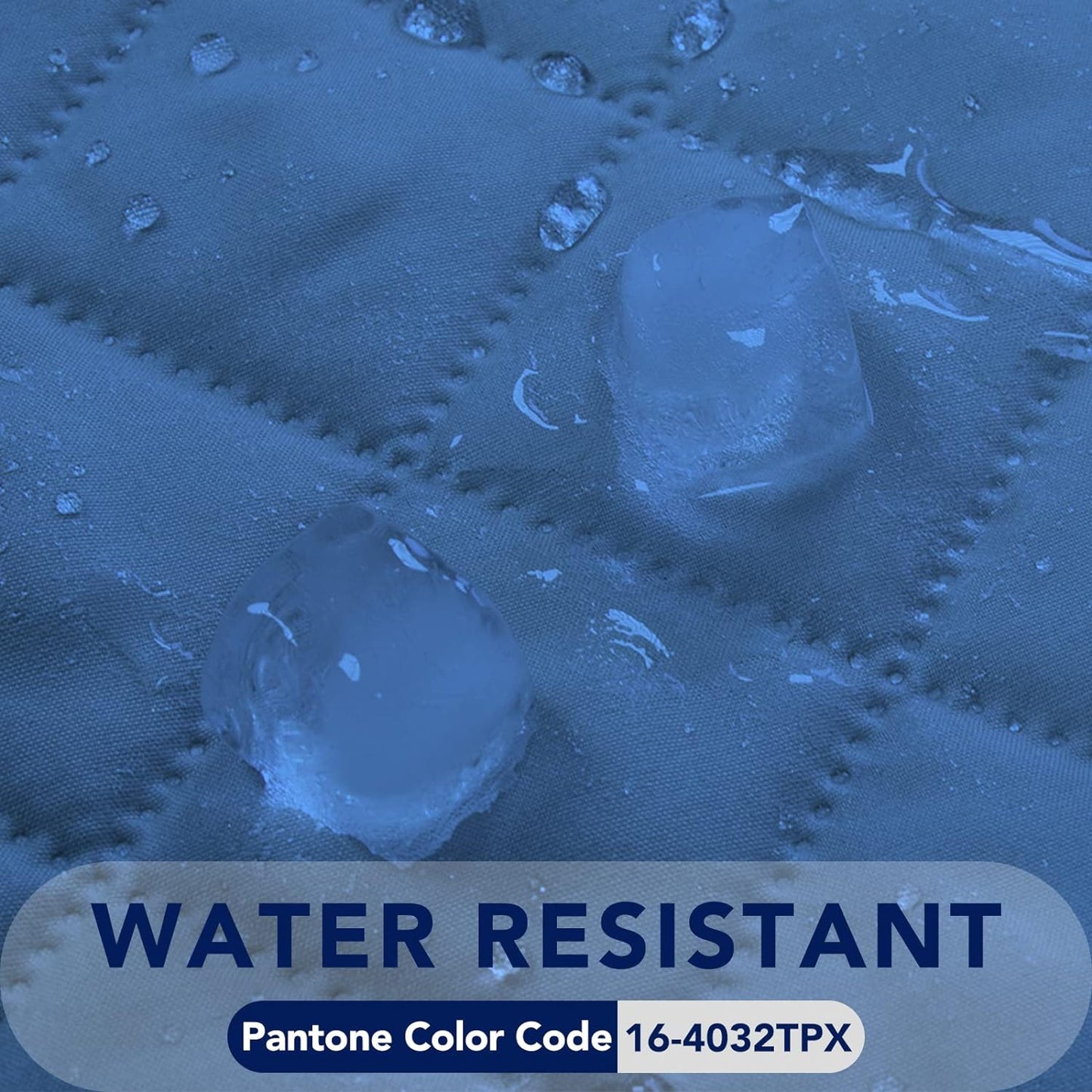 PureFit Reversible Quilted Sofa Cover, Water Resistant Slipcover Furniture Protector, Washable Couch Cover with Non Slip and Elastic Straps for Kids, Dogs, Pets (Sofa, Blue/Ivory)