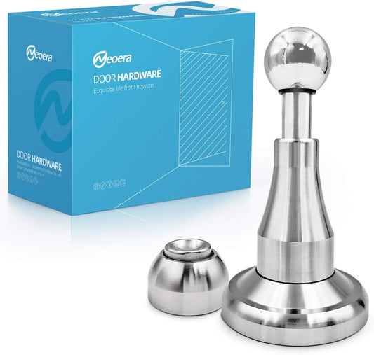 Neoera Magnetic Door Stopper, Updated Hydraulic Shock Absorbent Technology, Soft-Catch Magnetic Hold, Premium 304 Stainless Steel, Anti-Rust, Heavy Duty for Various Door Types, Wall Mount 2 Pack