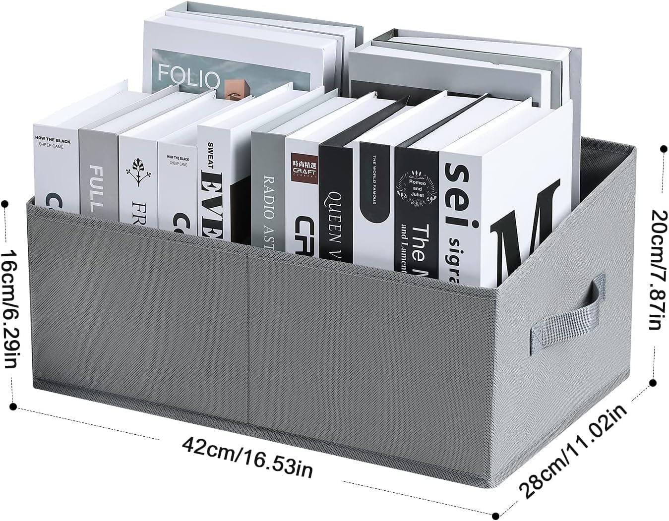 DIMJ Trapezoid Storage Bins for clothes - 6 Packs Closet Organizers and Storage Baskets, Foldable Closet Baskets with Handles and Divider, Closet Storage Bin Toybox for Shelves Living Room Bedroom