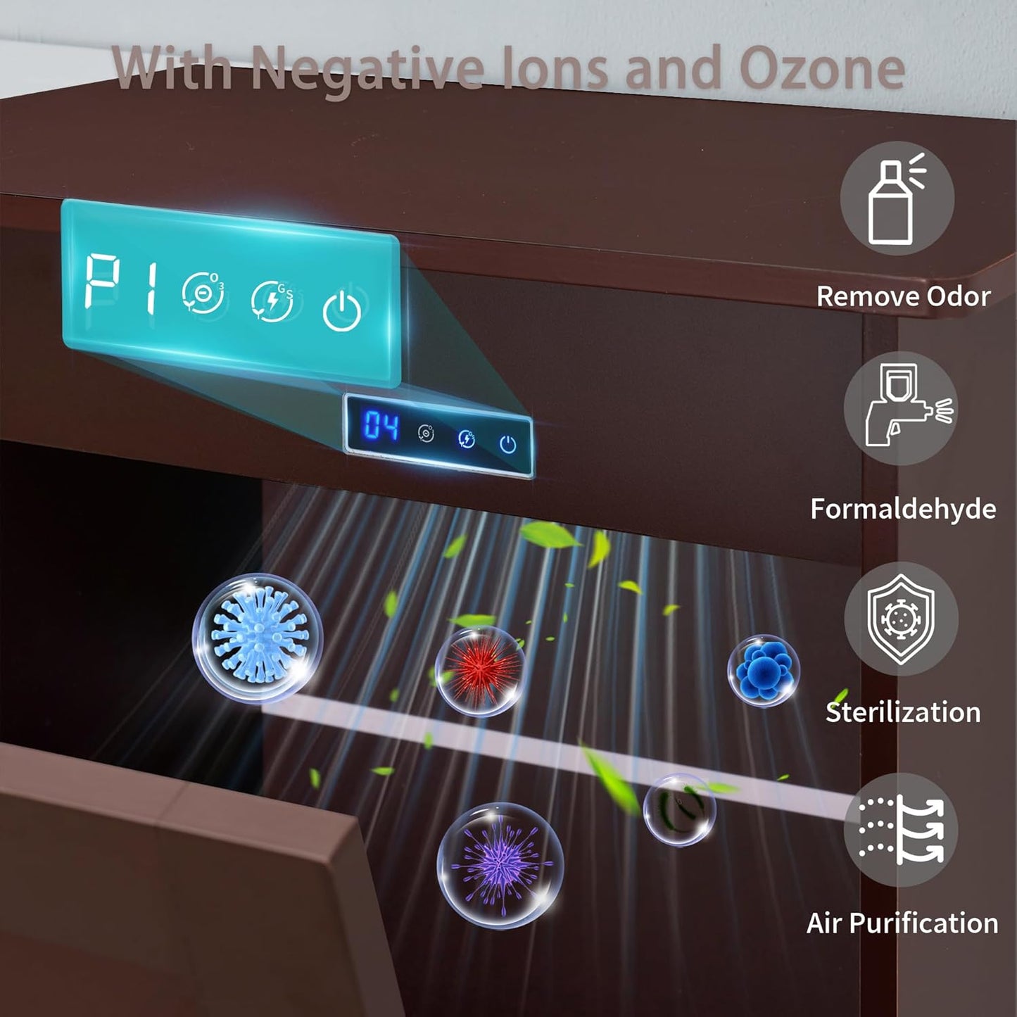 VECELO Tilt Out Kitchen Trash Bin Cabinet, Dog Proof Garbage Can with Wood Holder Free Standing Recycling, Brown