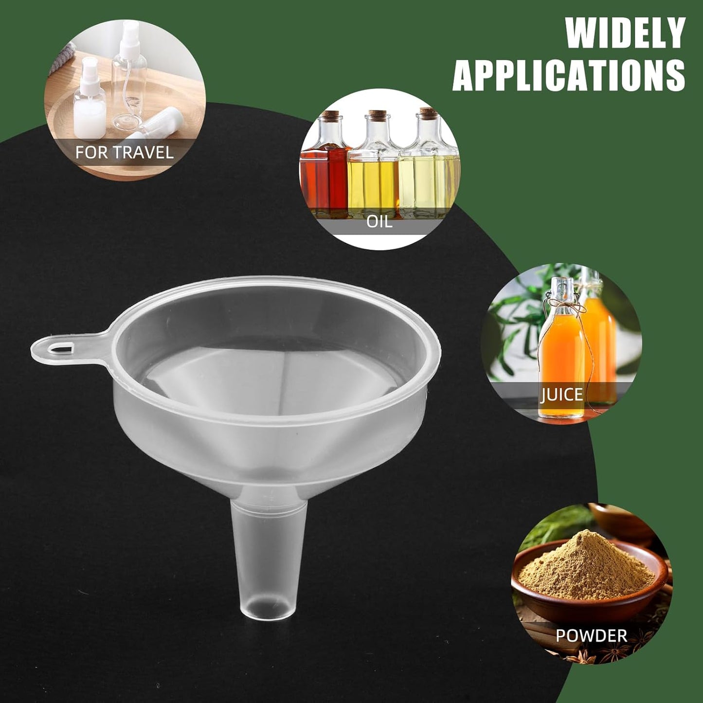 8PCS Mini Clear Funnels for Filling Bottle, Kitchen Small Funnel/Plastic Funnel for Filling Water, Mini Funneling for Science Lab Bottle, Sand Art, Perfumes, Spices, Powder, Essential Oils, Rice
