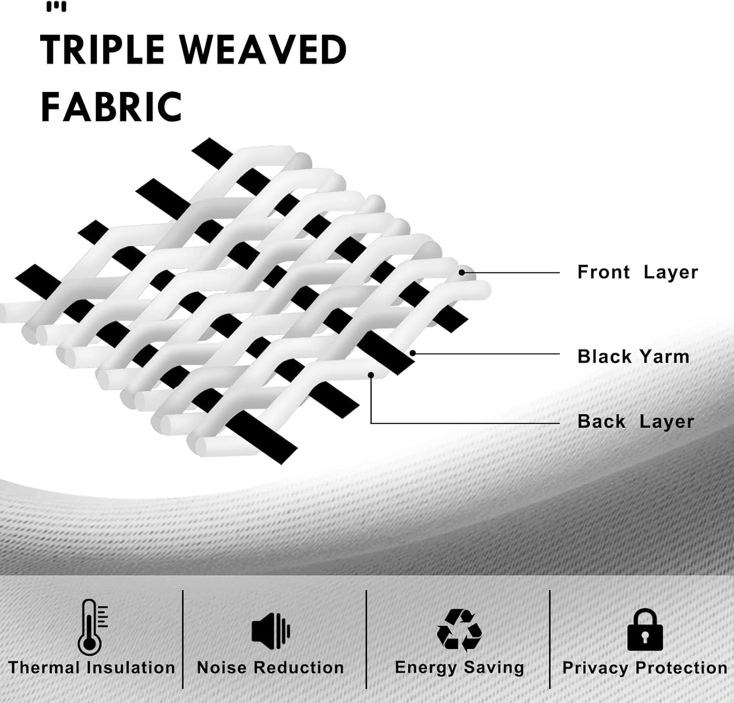 DWCN Bedroom Curtains Blackout Drapery Panels 54 Inch Length 2 Panels Set, Three Pass Microfiber Thermal Insulated Energy Saving Rod Pocket Window Treatment Drapes (W52 x L54 Inch, Dark Grey)