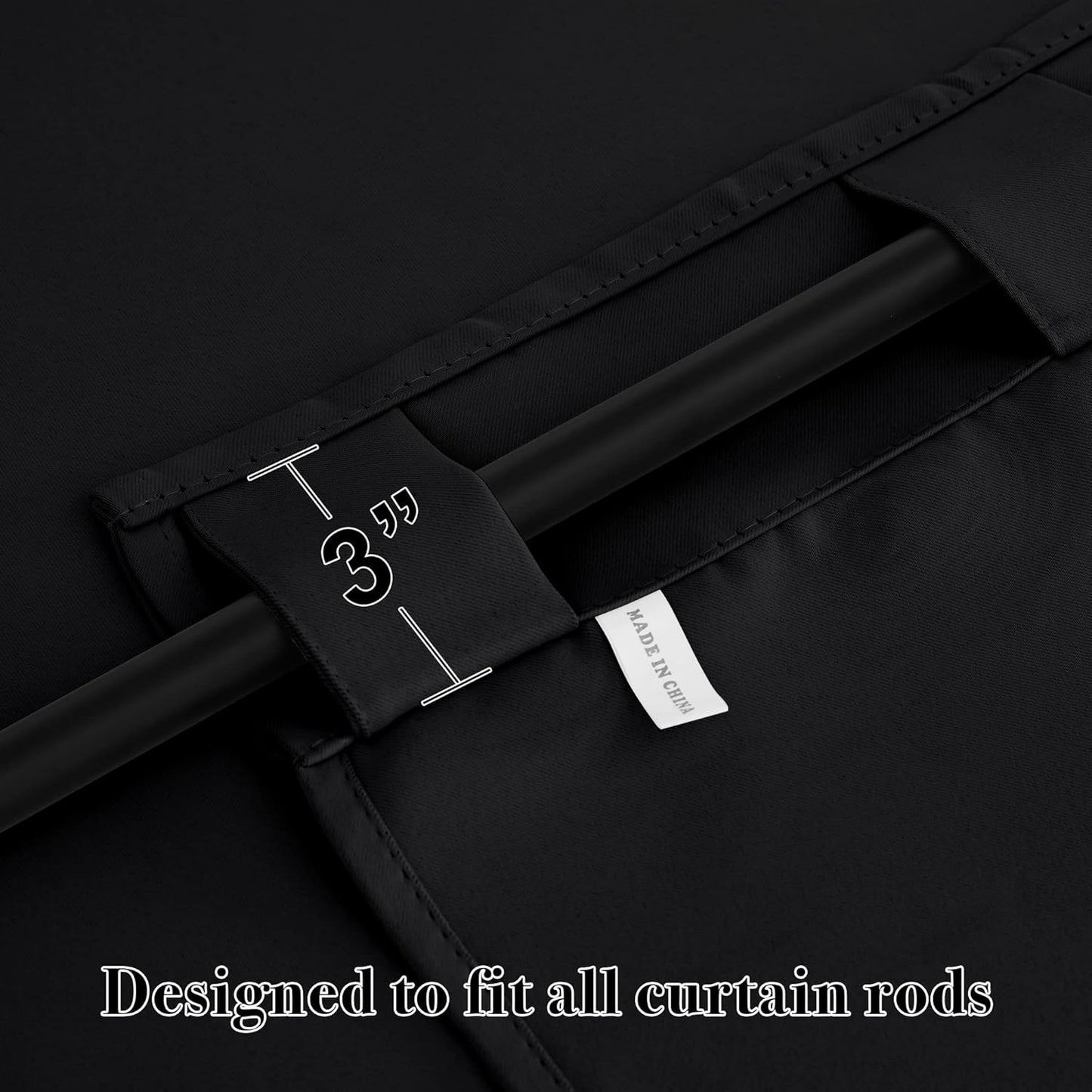 RYB HOME Small Window Curtains - Blackout Insualting Privacy Curtains for Kids Bedroom Kitchen Bathroom Basement Cafe Cabinet Tiers Drapes, 34 Width x 24 Length, 2 Panels, Black