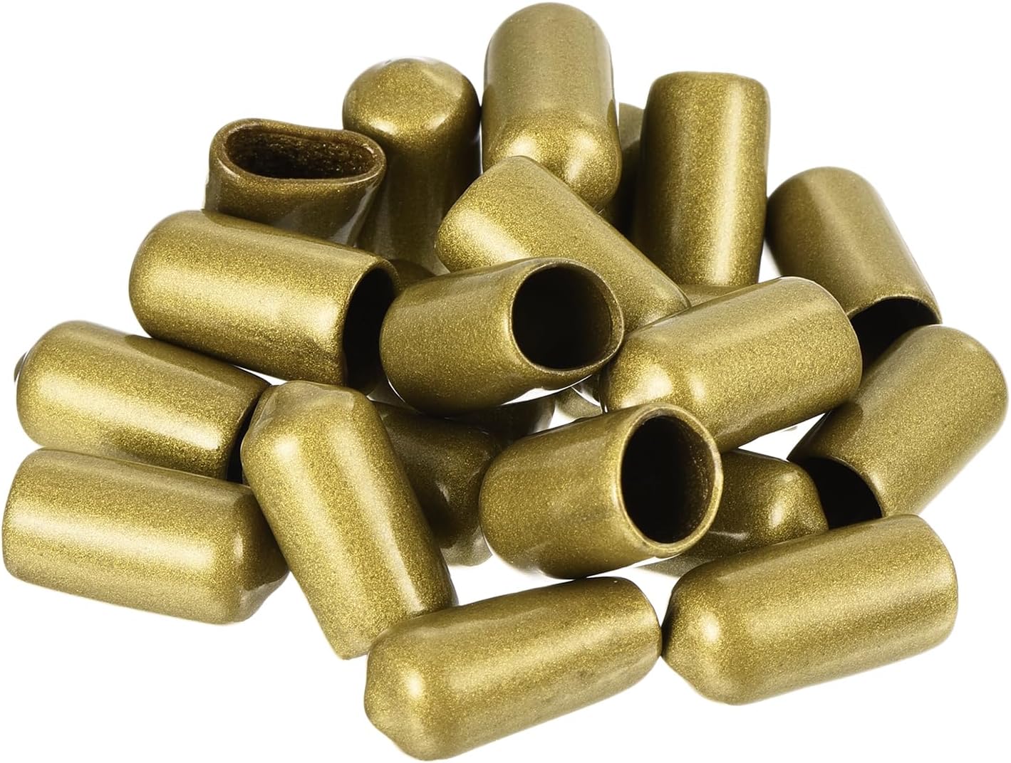 uxcell 20pcs Rubber End Caps 3/8"(9.5mm) ID Vinyl Round Tube Bolt Cap Cover Thread Protectors Gold