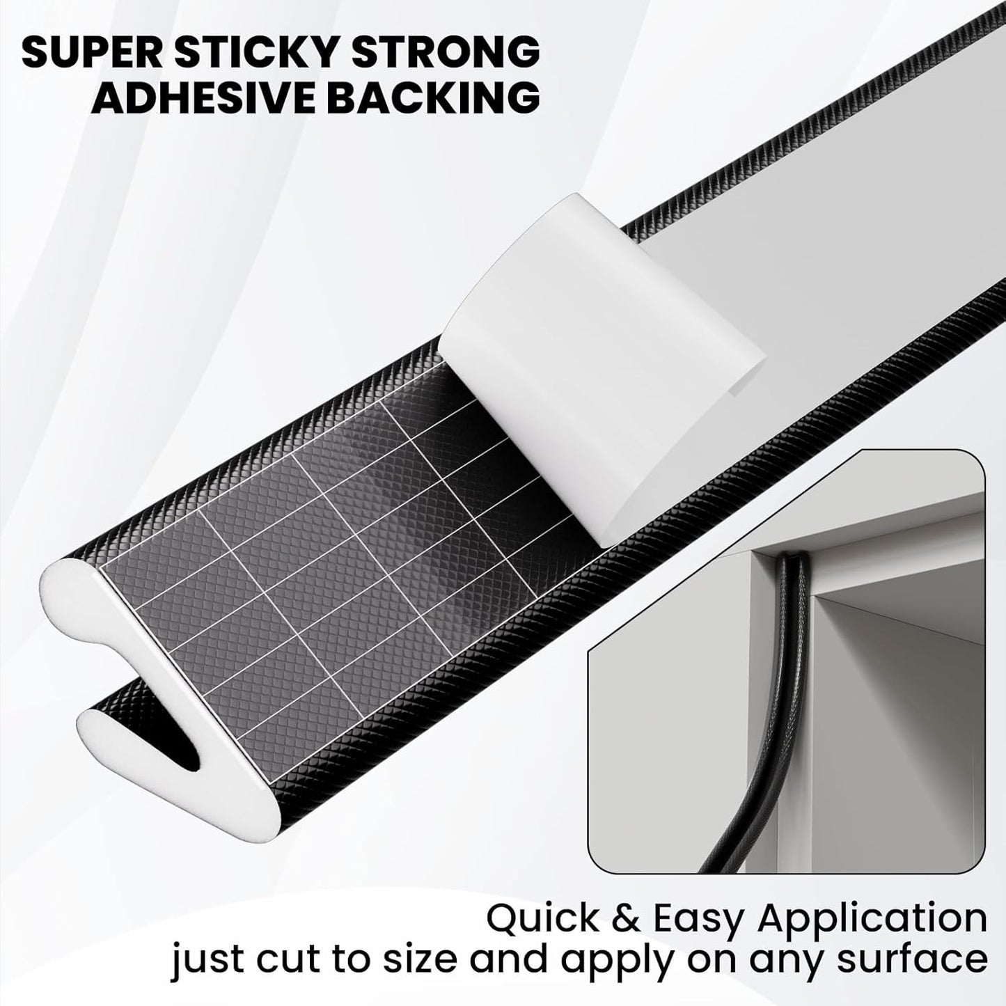 V Shape Foam Weather Stripping Door Frame Seal Strip 19.7FT Black, Draft Stopper, Insulation Winter, Weatherstripping, Gap Sealing, Soundproofing, Self-Adhesive Used for Exterior Front Door Side