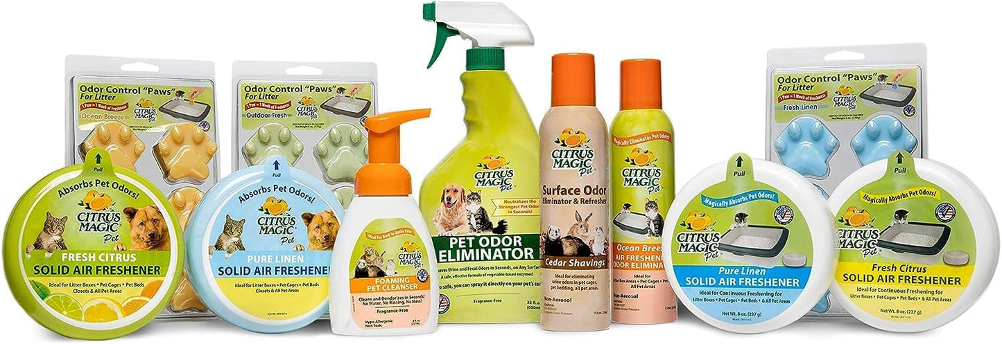 Citrus Magic Pet Odor Absorbing Solid Air Freshener for Home, Air Purifier, Fresh Citrus, Must have Pet Supplies, 8 Oz (Pack of 3)