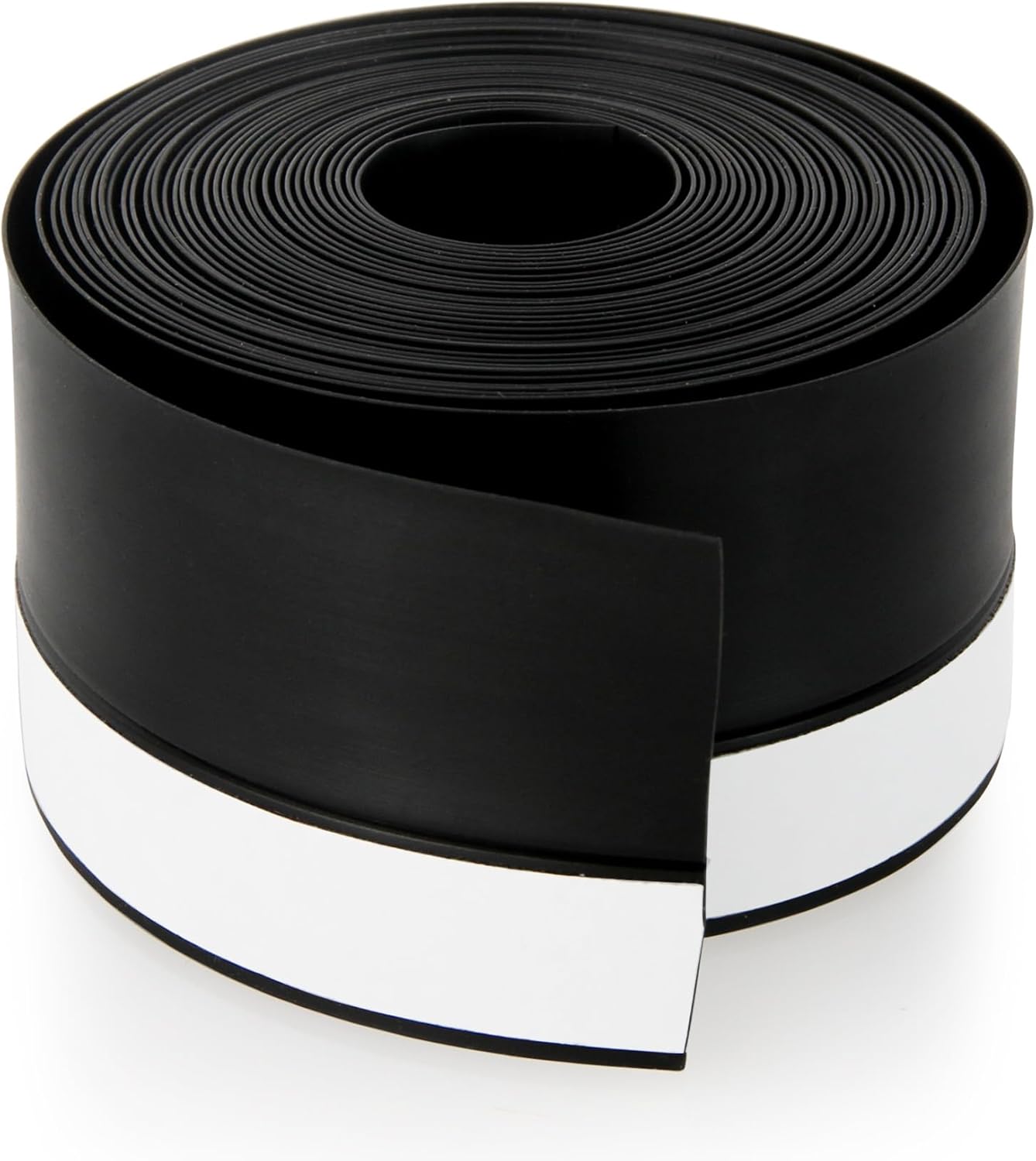 Silicone Weather Stripping Door Seal Strip, 16.4 Feet Self Adhesive Sealing Sticker Sealing Tape for Door Draft Stopper Adhesive for Doors Windows Shower Glass Gaps (Black, Width 45mm)