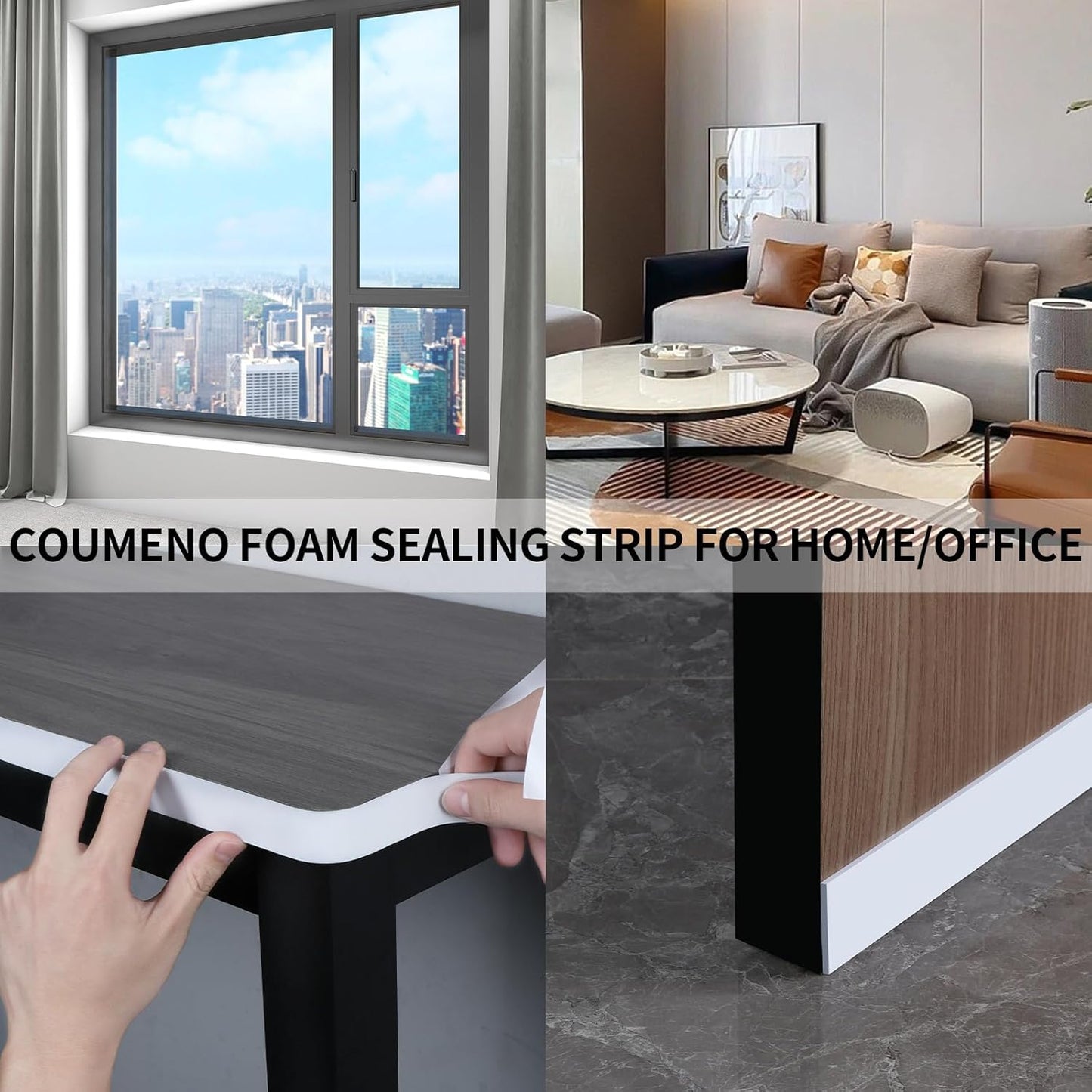 Foam Tape Single-Sided Sealing Strip 1.77inX16.4FT Sponge Tape Window Weather-Resistant, Self-Adhesive Insulating Sealing Tape (White)