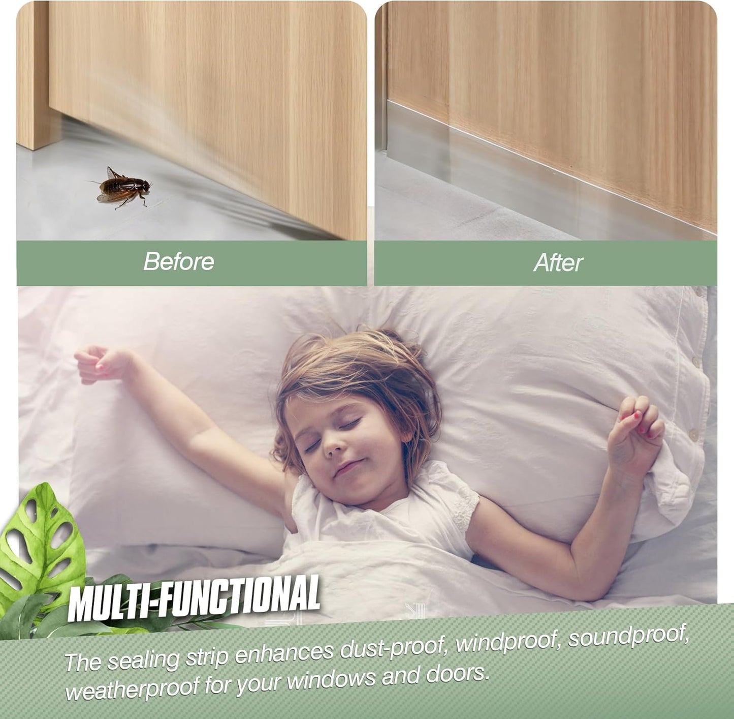 Silicone Weather Stripping Door Seal Strip, 16.4 Feet Self Adhesive Sealing Sticker Sealing Tape for Door Draft Stopper Adhesive for Doors Windows Shower Glass Gaps (Transparent, Width 25mm)