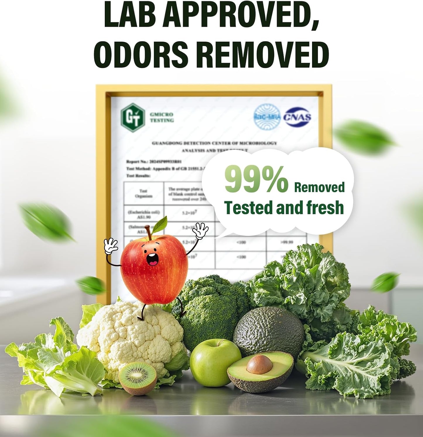 Fridge Deodorizer, 10-Year Odor Eliminator for Refrigerator, No Refills or Fragrance, More Effective Than Charcoal Air Purifiers-White