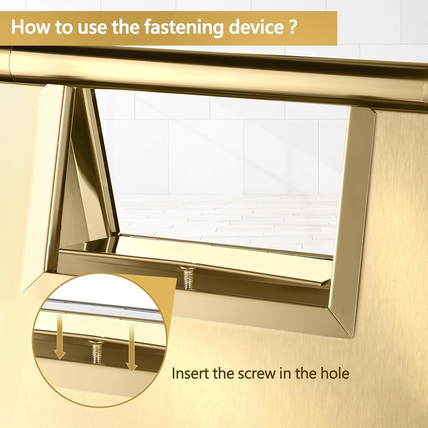 LEIFIDE 4 Pcs Stainless Steel Wet Floor Caution Sign Bulk 8.8 Pound Portable Foldable Handle Bilingual Safety Sign for Kitchen Restaurant Shop Commercial Use Avoid Fall and Slip Accident (Gold)