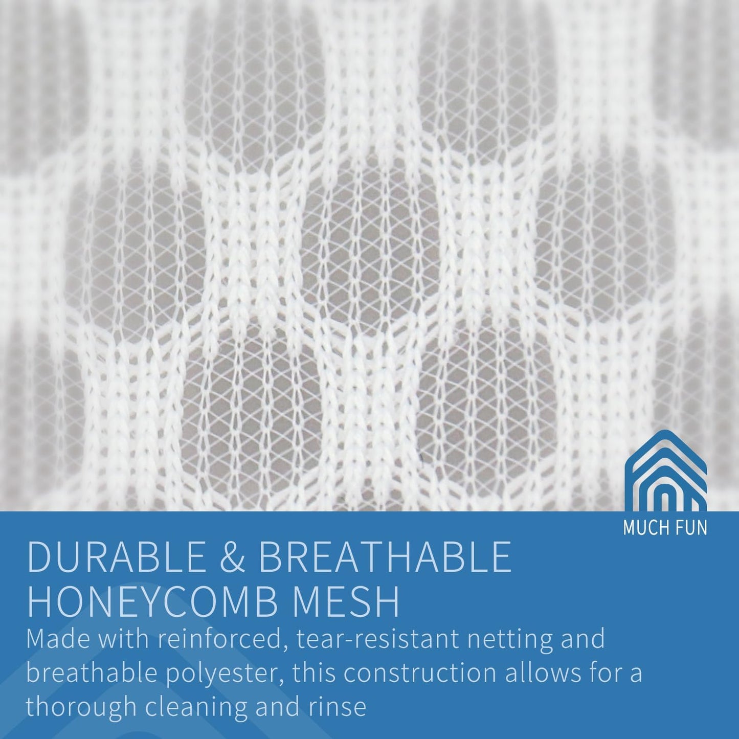 Muchfun 3Pcs Bra Wash Bags, Honeycomb Mesh Laundry Bags for Delicates, Lingerie, Intimates and Underwear 7 x 7 x 6 Inches