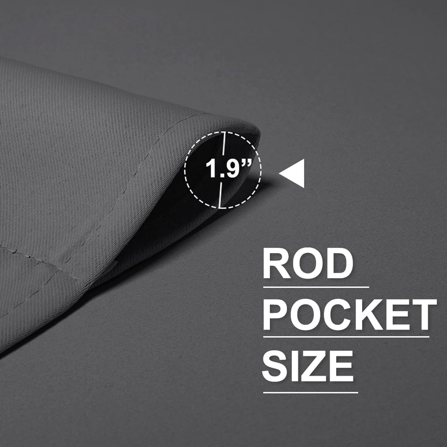 RYB HOME Curtains for Bedroom 63 inches Long, Blackout Thermal Insulating Window Treatment Drapes for Living Room Bathroom Basement Laundry Classroom, W 34 x L 63, Grey, 2 Panels