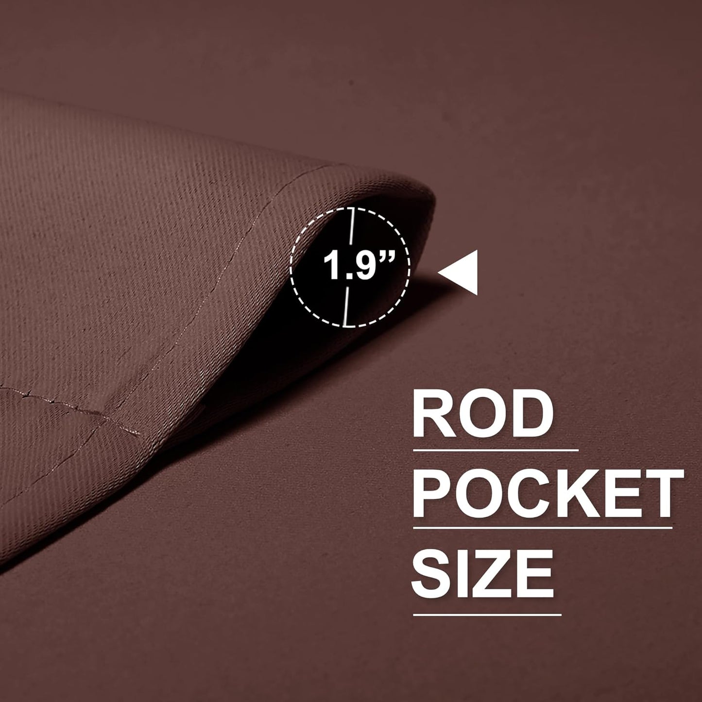RYB HOME Rod Pocket Blackout Curtains for Bedroom Kitchen Living Room Office Light Block Energy Efficiency Small Window Treatment Drapes, W 42 x L 54 inch, Chocolate Brown,2 Panels