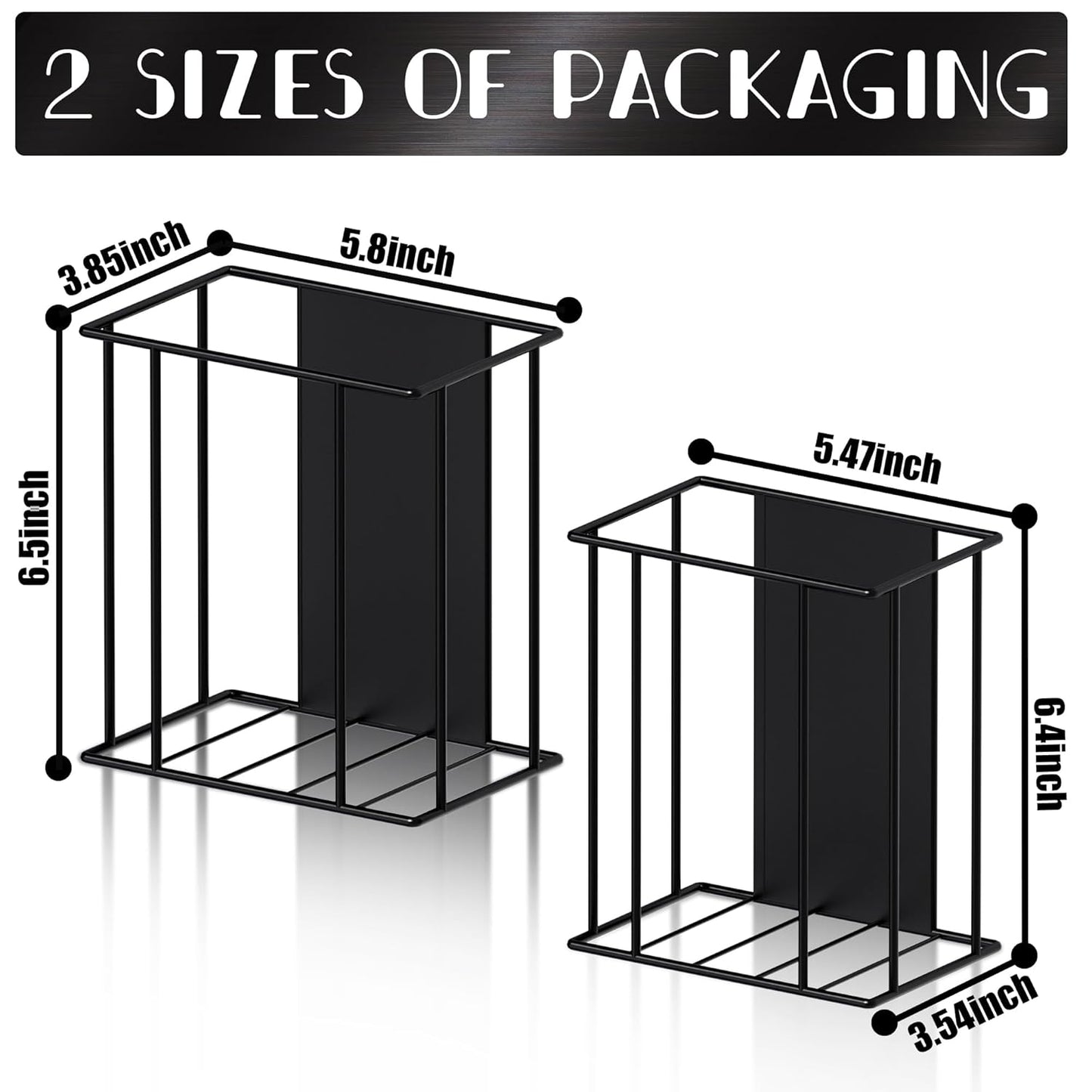 Alyoen Magnetic Glove Box Holder Wall Mount, Disposable Glove Dispenser, 2 Pack Rubber Latex Tissue Box Organizer for Tool Garage Workshop Kitchen - Two Size (Large+Small)